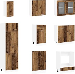 vidaXL Μονάδα κουζίνας Lyon 8 pcs Παλαιωμένο ξύλο Επεξεργασμένο Ξύλο
