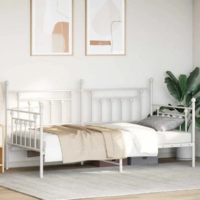 vidaXL Σκελετός κρεβατιού ημέρας Λευκό 100 x 190 cm Ατσάλι