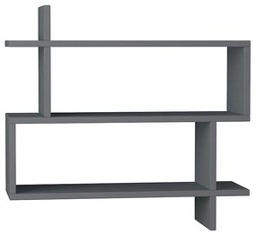 Ραφιέρα τοίχου Paralel Megapap χρώμα ανθρακί 70x22x65εκ.