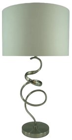 Table lamp Valou Inart E27 silver aluminium-white fabric D35x65cm 35x35x65 εκ.