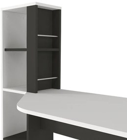 Γραφείο εργασίας Gemini Megapap χρώμα ανθρακί - λευκό 121,8x59,6x131,8εκ.