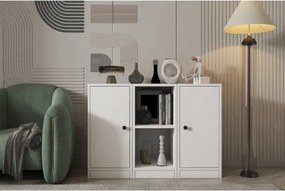 Stewehome Κονσόλα με 2 πόρτες και 2 ράφια μοντέρνου και κλασικού στιλ Λευκό 97x40x71 cm