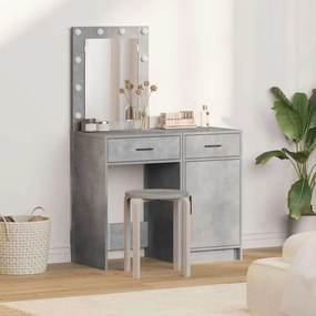 vidaXL Τραπέζι περιποίησης με συρτάρι 2 pcs Γκρι 50 x 41 x 135 εκ