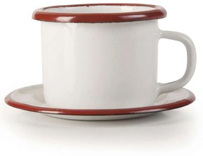 Φλυτζάνι Καφέ Με Πιατάκι (Σετ 2Τμχ) Bordeaux 908405 White-Bordeaux Ibili Enamel