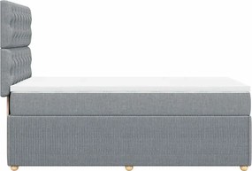 vidaXL Κρεβάτι Boxspring με Στρώμα Ανοιχτό Γκρι 100x200 εκ. Υφασμάτινο