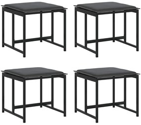 vidaXL Σέτ φαγητού για κήπο 9 pcs Μαύρο Ατσάλι