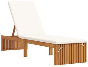 vidaXL Ξαπλώστρα με Μαξιλάρι 200x55x30 εκ Μασίφ Ξύλο Ακακίας