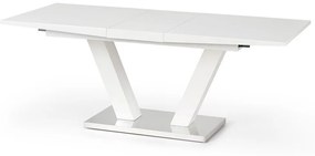 Τραπέζι Houston 297, Γυαλιστερό λευκό, 76x90x160cm, 79 kg, Επιμήκυνση, Ινοσανίδες μέσης πυκνότητας, Μέταλλο | Epipla1.gr