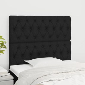 vidaXL Κεφαλάρι Κρεβατιού Μαύρο 100x7x118/128 εκ. Ύφασμα