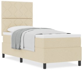 vidaXL Κρεβάτι με Ελατήριο Μπεζ 80 x 200 cm Ύφασμα