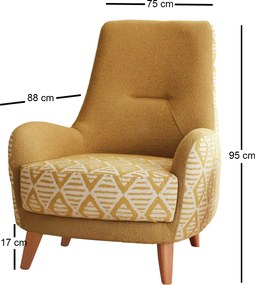 Πολυθρόνα Κίτρινο AZTEK 88x75x95