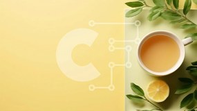 Σετ των 2 Intra Συλλεκτικό Ξύλινο Παζλ Plywood  4mm - Φλιτζάνι τσάι με φέτες λεμονιού σε κίτρινο φόντο Σε Ξύλινο Κουτί - Διαστάσεις: 10x10 cm – 25 κομμάτια