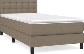 vidaXL Κρεβάτι Boxspring με Στρώμα Taupe 100 x 200 εκ. Υφασμάτινο