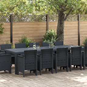 vidaXL Σέτ φαγητού για κήπο 13 pcs Ανθρακί Μεγάλο Πλαστικό