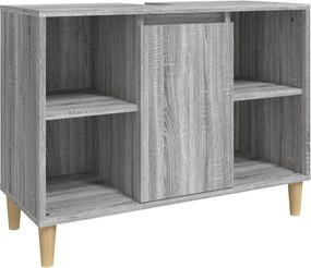 vidaXL Ντουλάπι Νιπτήρα Γκρι Sonoma 80 x 33 x 60εκ. Επεξεργασμένο Ξύλο