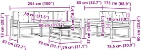 vidaXL Σειρά Καναπέ Εξωτερικού με μαξιλάρι 6 pcs Λευκό και Κρεμ