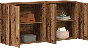 vidaXL Πλαϊνό γραφείο 2 pcs Παλιό ξύλο 79 x 38 x 80 εκ.