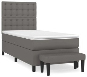 ΚΡΕΒΑΤΙ BOXSPRING ΜΕ ΣΤΡΩΜΑ ΓΚΡΙ 90X200 ΕΚ. ΑΠΟ ΣΥΝΘΕΤΙΚΟ ΔΕΡΜΑ 3137645