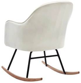 vidaXL Κουνιστή Πολυθρόνα Κρεμ Βελούδινη