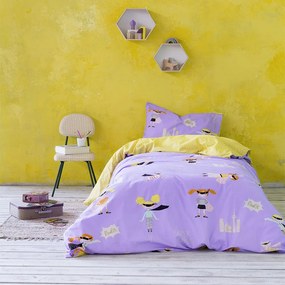 Κουβερλί Παιδικό Super Girls Lila Nima Μονό 160x240cm 100% Cotton