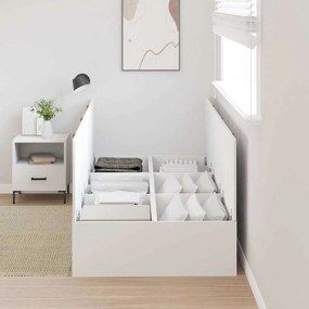 vidaXL Σκελετός Κρεβατιού Λευκό 75 x 190 cm Επεξεργασμένο ξύλο