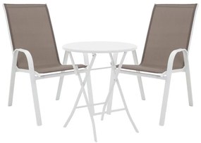 Σετ κήπου Τραπεζαρία Albero - Calan σετ 3 τεμ. μέταλλο λευκό Φ60x70 εκ. 60x60x70 εκ.