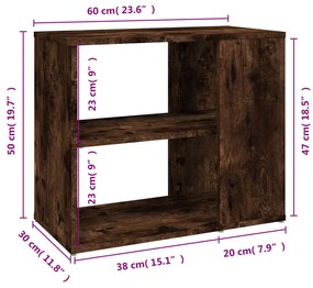 vidaXL Βοηθητικό Ντουλάπι Καπνιστή Δρυς 60x30x50 εκ Επεξεργασμένο Ξύλο