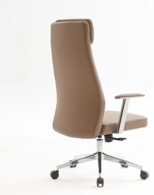BF8800 Πολυθρόνα Γραφείου Διευθυντή, Pu Cappuccino, Βάση 63x75x115/121cm