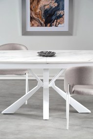 VIVALDI extension table white marble, leg white DIOMMI V-CH-VIVALDI-ST