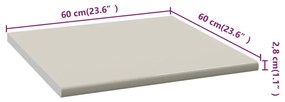 vidaXL Πάγκος Κουζίνας Κρεμ 60 x 60 x 2,8 εκ. από Μοριοσανίδα