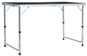 Τραπέζι Κάμπινγκ Πτυσσόμενο Γκρι 120 x 60 εκ. Αλουμινίου - Γκρι