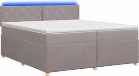 vidaXL Κρεβάτι box spring με στρώμα Taupe 200 x 200 cm Ύφασμα