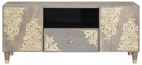 vidaXL Ντουλάπι TV με συρτάρι Γκρι και Χρυσό 105 x 33.5 x 46 εκ.