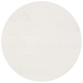 vidaXL Επιφάνεια Τραπεζιού Λευκή Ø50 x 2,5 εκ. από Μασίφ Ξύλο Πεύκου