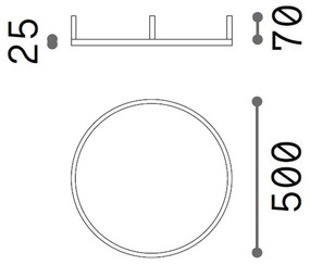 Φωτιστικό Οροφής - Πλαφονιέρα Oracle Slim Round 341897 2700K 2850lm On-Off D50x7cm White Ideal Lux