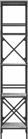 vidaXL Βιβλιοθήκη 5 Επιπέδων Γκρι Sonoma 59 x 35 x 171 εκ. Επεξ. Ξύλο