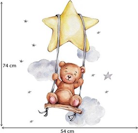 Παιδικά Αυτοκόλλητα Τοίχου Sipo Bear On Swing SIP-WS63034