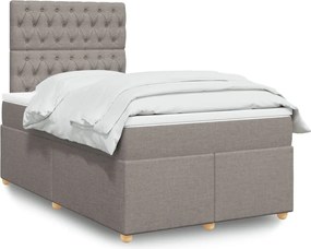 vidaXL Κρεβάτι Boxspring με Στρώμα Taupe 120x190 εκ. Υφασμάτινο