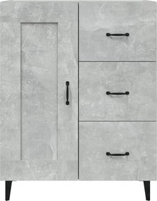 vidaXL Ντουλάπι Γκρι Σκυροδέματος 69,5x34x90 εκ. Επεξεργασμένο Ξύλο