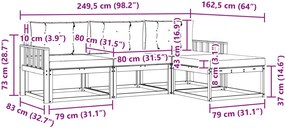 vidaXL Σειρά Καναπέ Εξωτερικού 4 pcs Λευκό και Κρεμ Πολυεστέρας