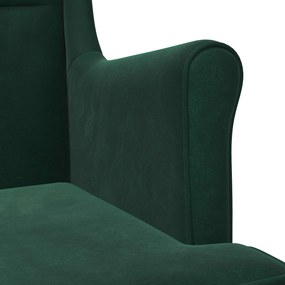 vidaXL Πολυθρόνα Σκούρο Πράσινο Βελούδο