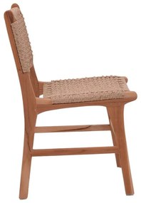 Καρέκλα Sponze σκελετός teak ξύλο με σχοινί σε φυσική απόχρωση 50x58x85εκ 50x58.5x85 εκ.