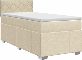 vidaXL Κρεβάτι box spring με στρώμα Κρεμ 80 x 200 cm Ύφασμα