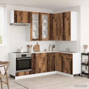 vidaXL Μονάδα κουζίνας LYON 8 pcs Παλαιωμένο ξύλο Επεξεργασμένο Ξύλο