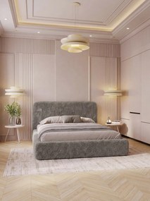 Επενδυμένο κρεβάτι Livia-Γκρι-160 x 200
