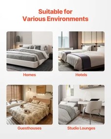 VEVOR Box Spring Queen Size Bed Frame with Fabric Cloth 79.1L x 59.6W x 9.1H in