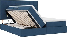 vidaXL Κρεβάτι Αποθήκης με στρώμα Μπλε 180 x 200 cm Τεχνητό Δέρμα