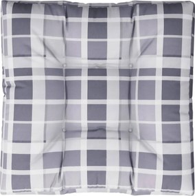vidaXL Μαξιλάρι Παλέτας Γκρι Καρό 70 x 70 x 12 εκ. Υφασμάτινο