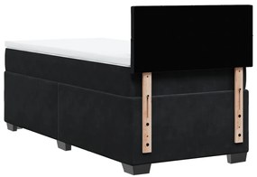 vidaXL Κρεβάτι Boxspring με Στρώμα Μαύρο 80 x 200 εκ. Βελούδινο