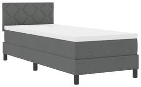 vidaXL Κρεβάτι box spring με στρώμα Σκούρο γκρι 80 x 200 cm ύφασμα